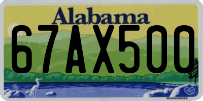 AL license plate 67AX500