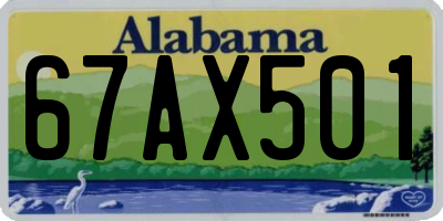 AL license plate 67AX501
