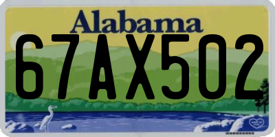 AL license plate 67AX502