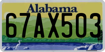 AL license plate 67AX503
