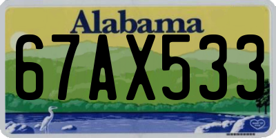 AL license plate 67AX533