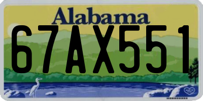 AL license plate 67AX551