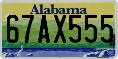AL license plate 67AX555