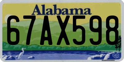 AL license plate 67AX598