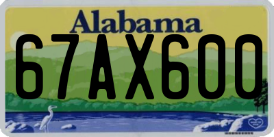 AL license plate 67AX600