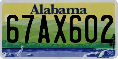 AL license plate 67AX602