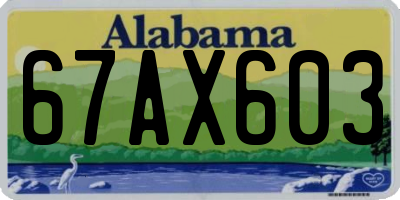 AL license plate 67AX603