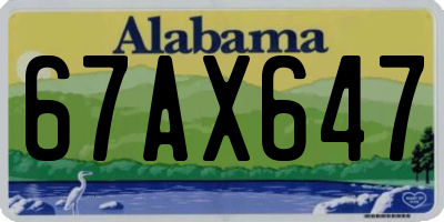 AL license plate 67AX647