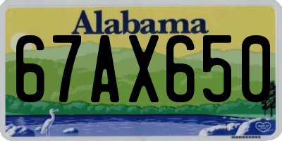 AL license plate 67AX650