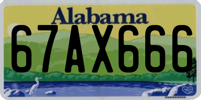 AL license plate 67AX666