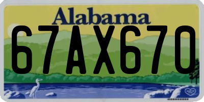 AL license plate 67AX670