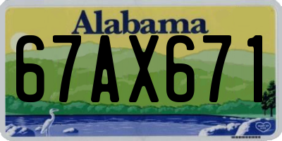 AL license plate 67AX671