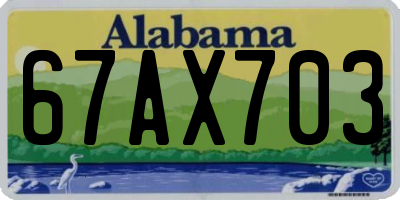 AL license plate 67AX703