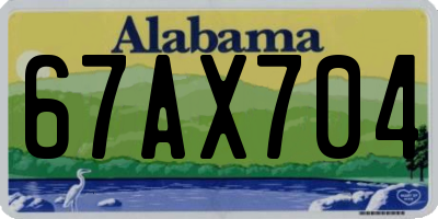 AL license plate 67AX704
