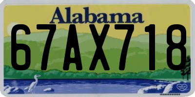 AL license plate 67AX718