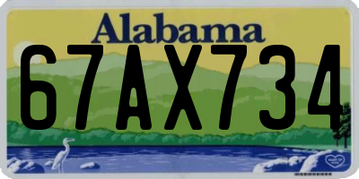 AL license plate 67AX734