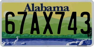 AL license plate 67AX743