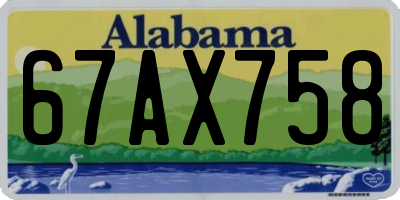 AL license plate 67AX758