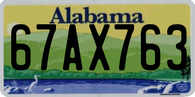 AL license plate 67AX763
