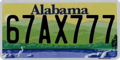 AL license plate 67AX777
