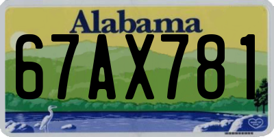 AL license plate 67AX781