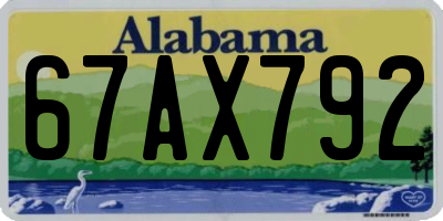 AL license plate 67AX792