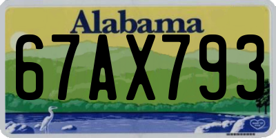AL license plate 67AX793