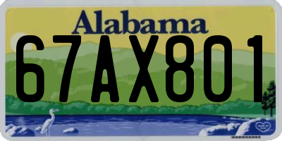 AL license plate 67AX801