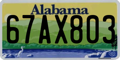 AL license plate 67AX803