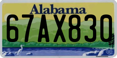 AL license plate 67AX830
