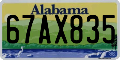 AL license plate 67AX835