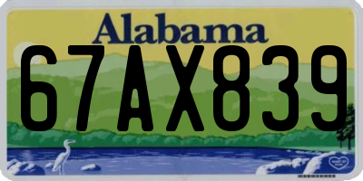 AL license plate 67AX839