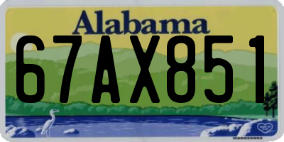 AL license plate 67AX851