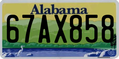 AL license plate 67AX858