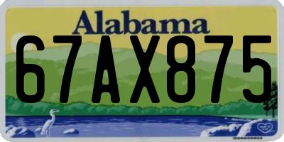 AL license plate 67AX875