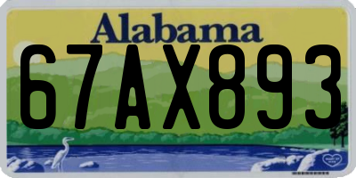 AL license plate 67AX893
