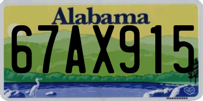 AL license plate 67AX915
