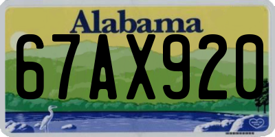 AL license plate 67AX920