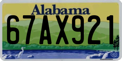 AL license plate 67AX921