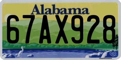 AL license plate 67AX928