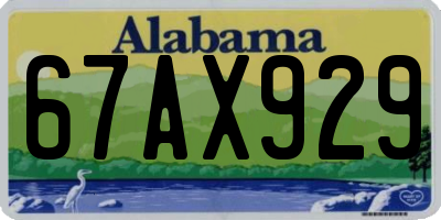 AL license plate 67AX929
