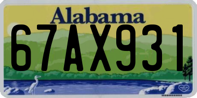 AL license plate 67AX931