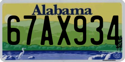 AL license plate 67AX934