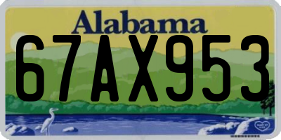 AL license plate 67AX953
