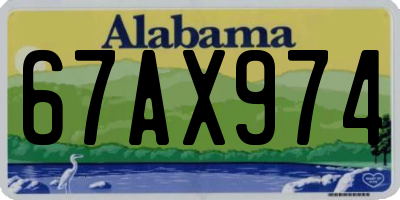 AL license plate 67AX974