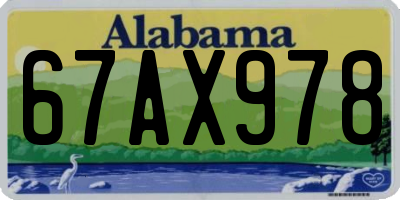 AL license plate 67AX978