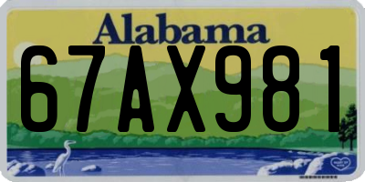 AL license plate 67AX981