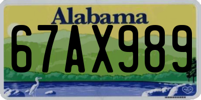 AL license plate 67AX989