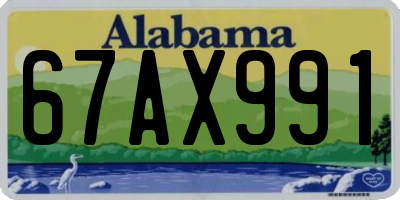AL license plate 67AX991