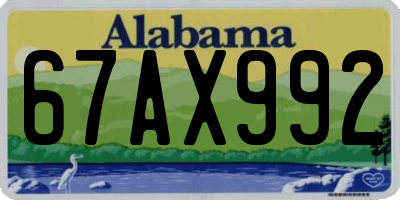AL license plate 67AX992